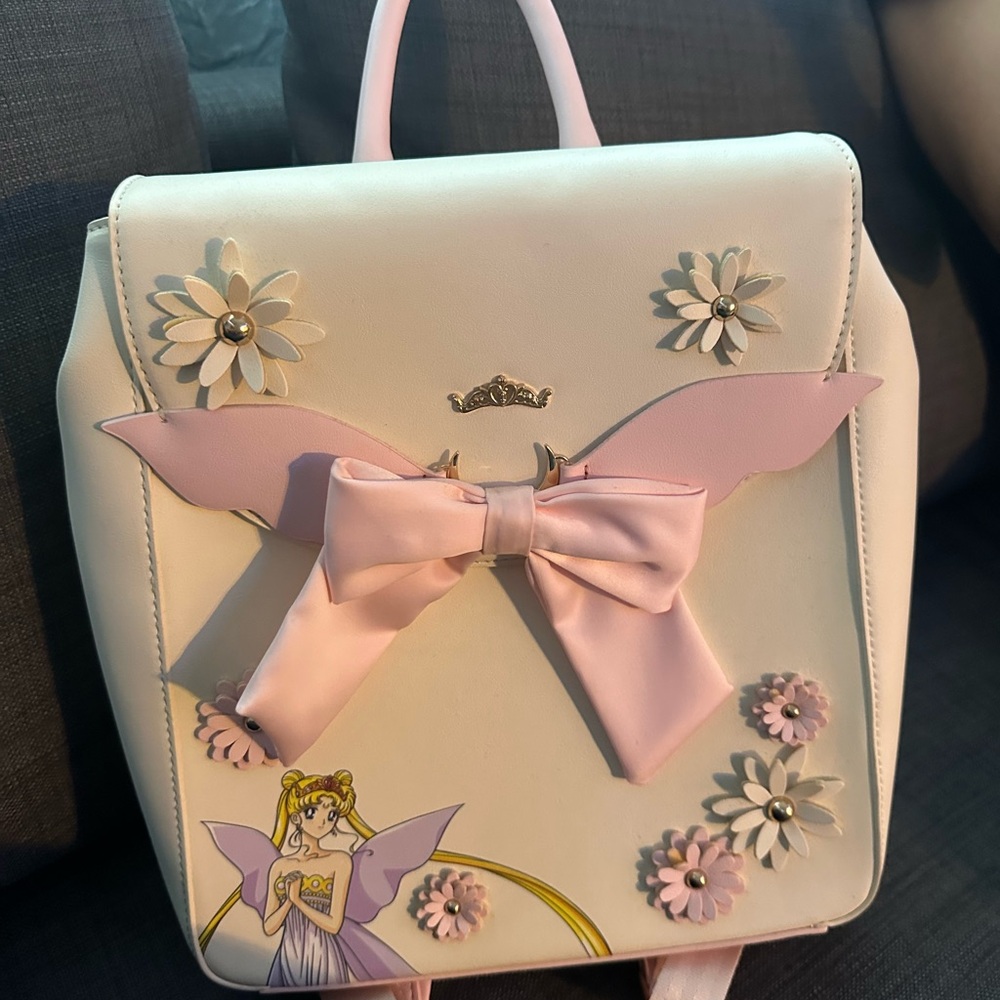 Sailor Moon Pink and White Floral Backpack from box lunch